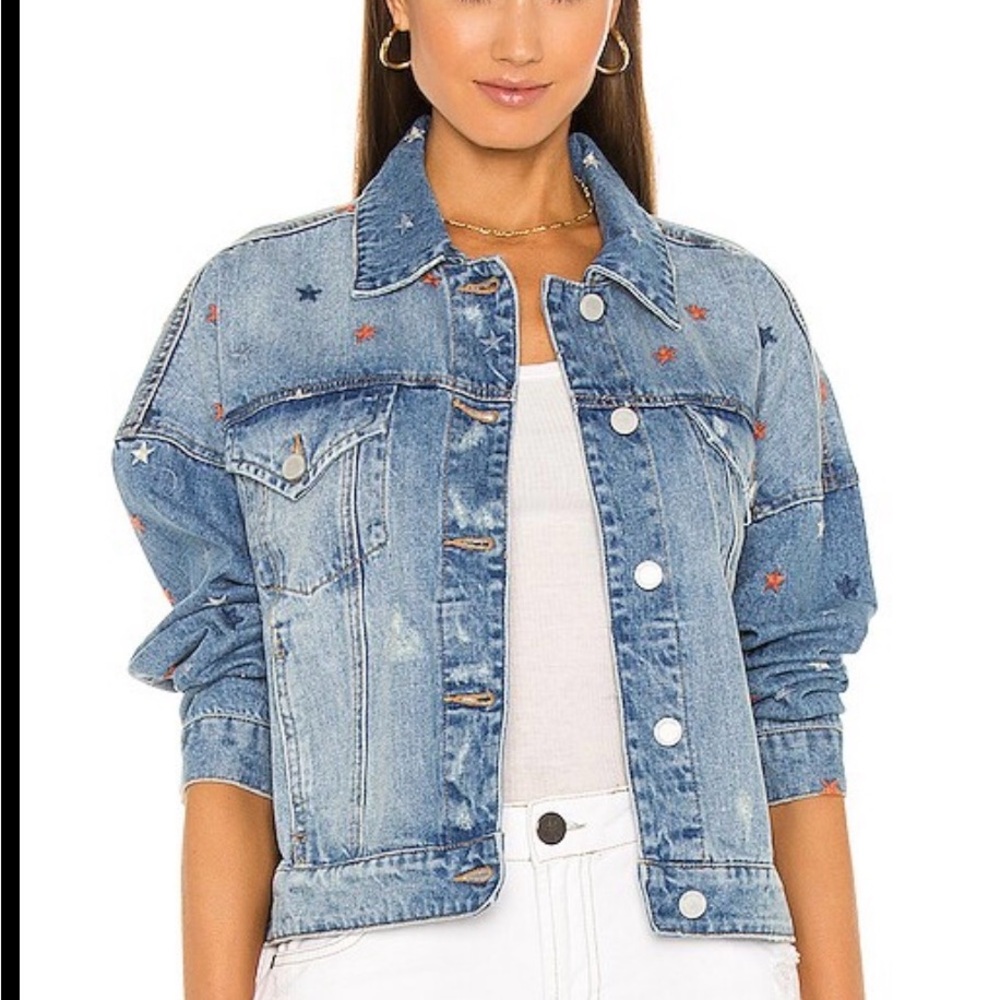 BlankNYC Light Blue Denim Jacket with Star Details